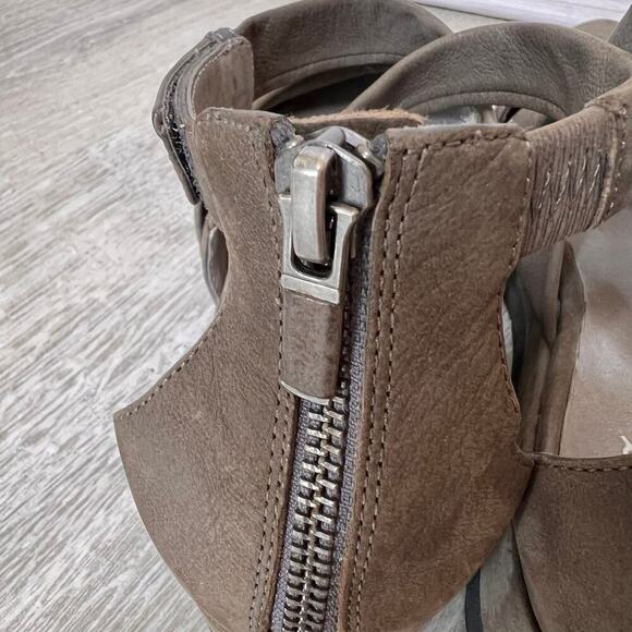 Eileen Fisher Shoes Womens Size 6 Olive Green/Gray Bovery Suede Leather Sandals - Picture 8 of 13